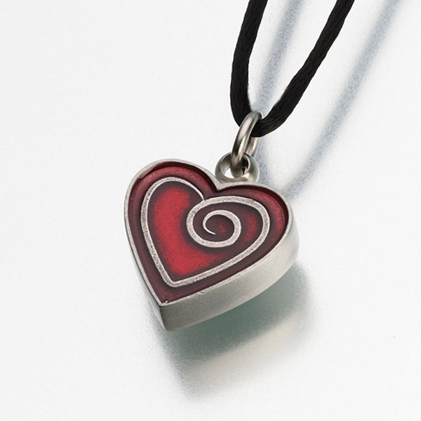 Enameled Pewter Heart Pendant