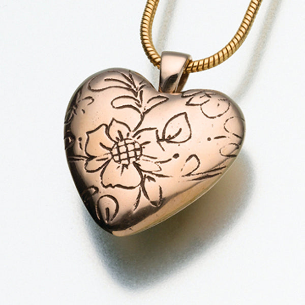 Floral Heart Pendant Necklace